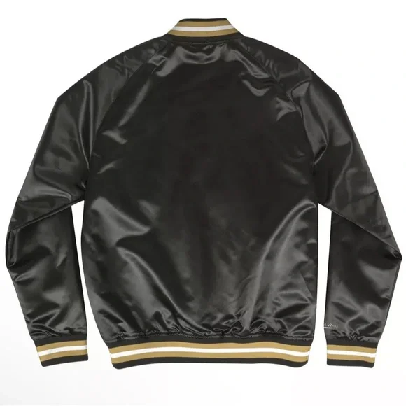 New Orleans Saints satin bomber jacket in black and gold #NFL #Saints Jackets & Coats